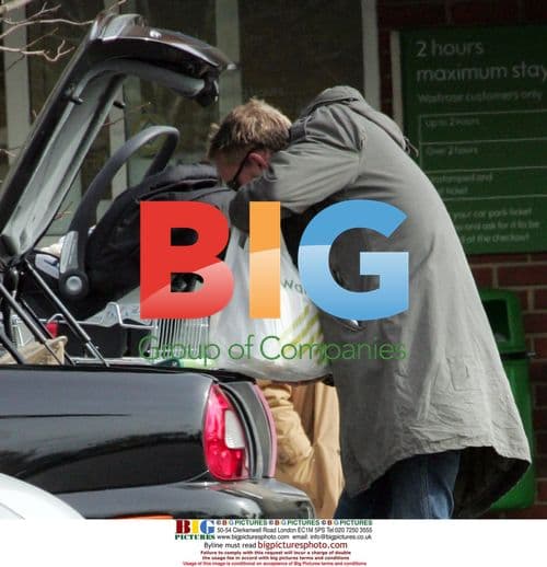 Laurence Fox out shopping with son