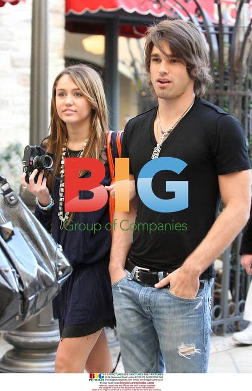 Miley Cyrus and boyfriend Justin Gaston at the Grove