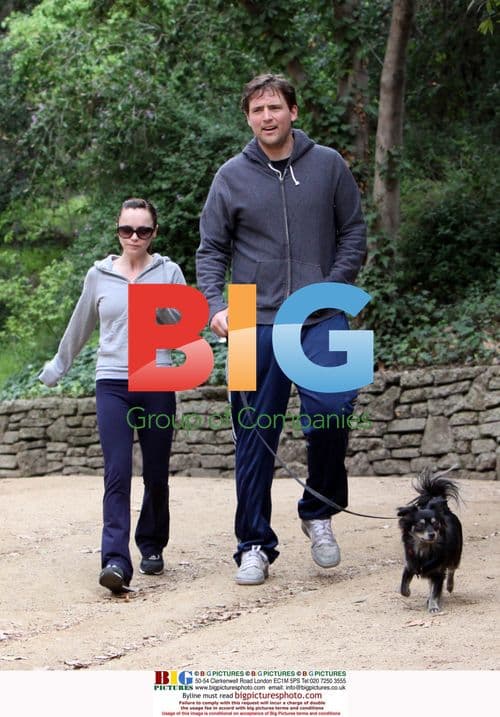 Actress Christina Ricci and boyfriend Owen Benjamin hiking