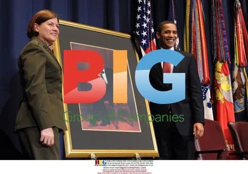 Obama and Marine Lt. Gen. Unveil Lincoln Portrait