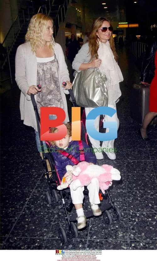 Geri Halliwell and family at airport