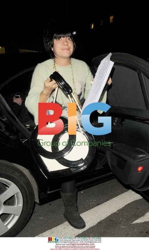Singer Lily Allen leaving Claridges