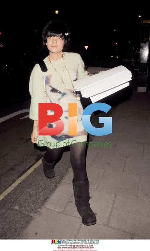 Singer Lily Allen leaving Claridge's in London