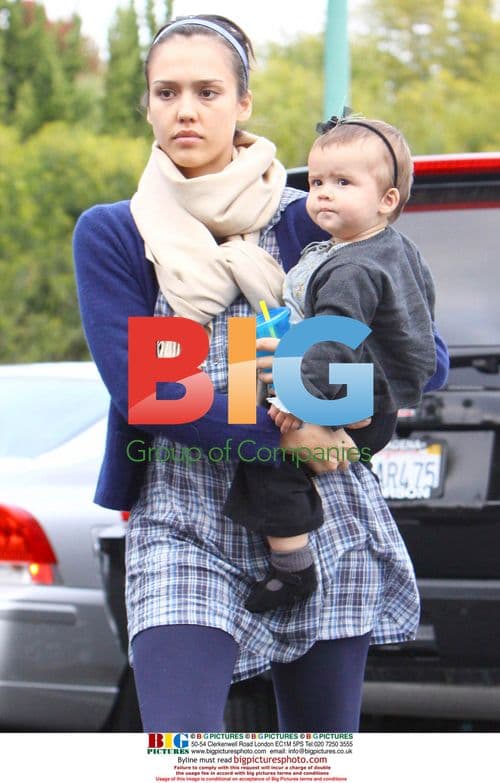 Jessica Alba and family shopping at Trader Joe's