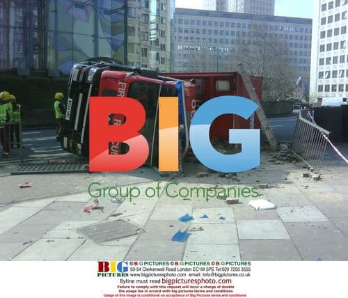 Fire Engine Topples Over in London