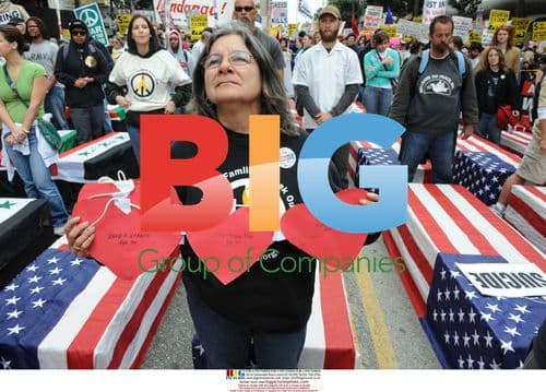 Anti-war rally in Hollywood, California