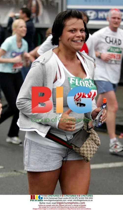 Jade Goody Running in 2006 London Marathon