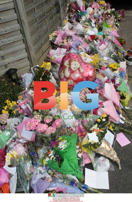 Flowers of support outside Jade Goody's home