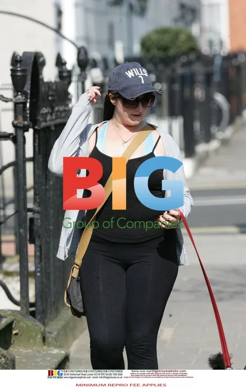 Natalie Cassidy out walking dog