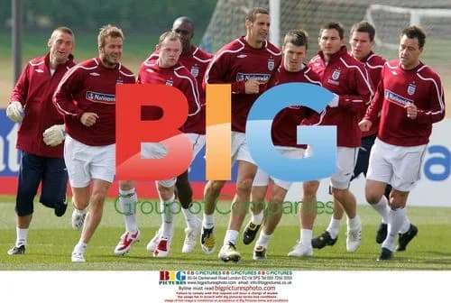 Rio Ferdinand leads England training