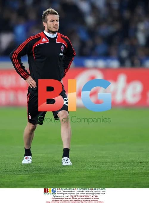 David Beckham in action at Napoli v Milan match