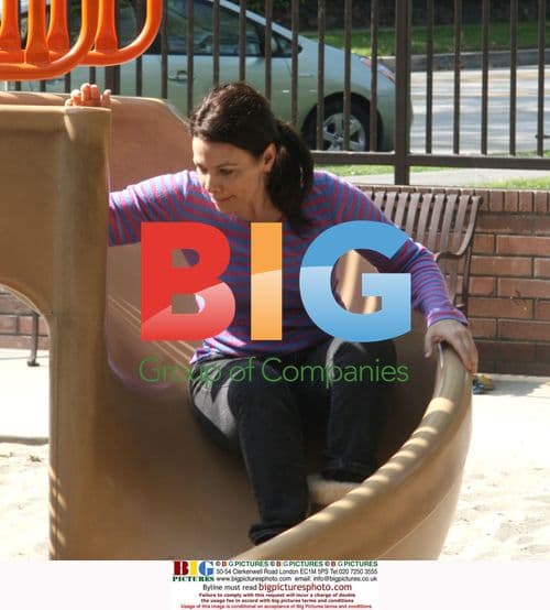 Justine Bateman and Son in Park