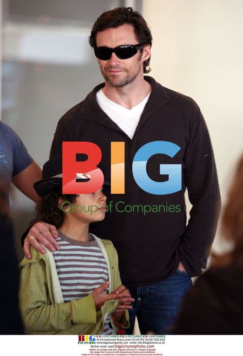 Hugh Jackman and son Oscar at LAX