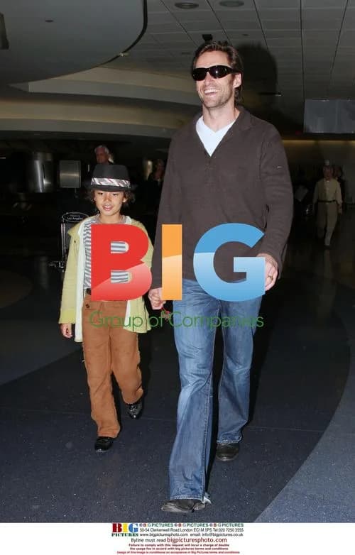 Hugh Jackman and son Oscar at LAX