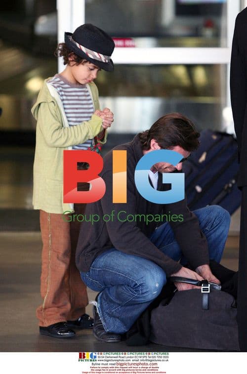 Hugh Jackman and son Oscar at LAX