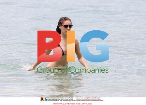 Kelly Brook in Black Bikini on Caribbean Vacation