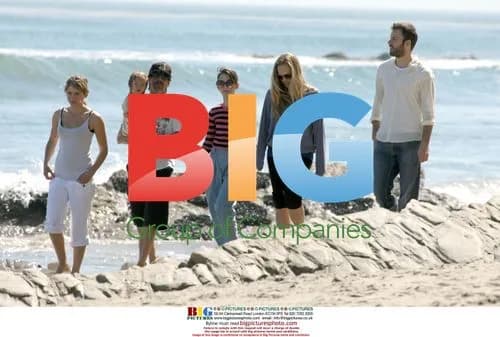 Anthony Kiedis and family at Malibu beach