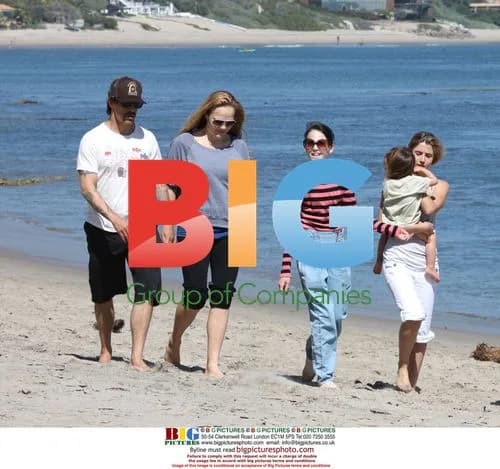 Anthony Kiedis with family on Malibu beach