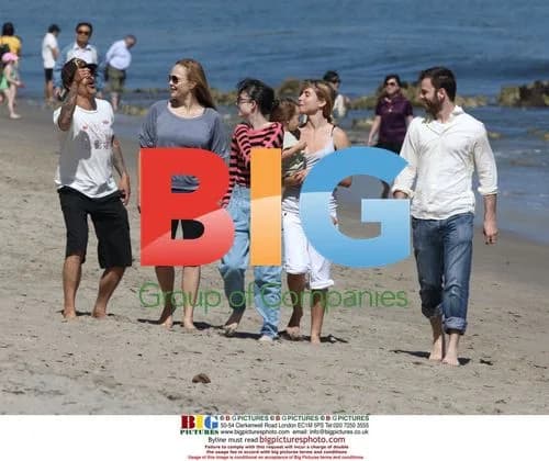 Anthony Kiedis and family at Malibu beach