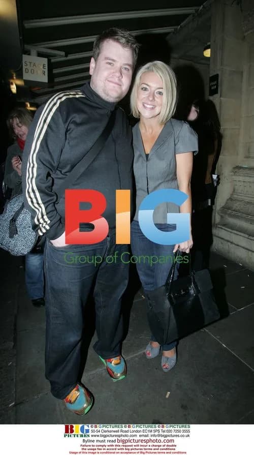James Corden and Sheridan Smith leaving event