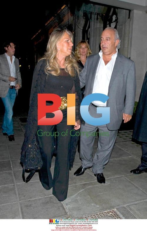 Sir Philip Green and wife Tina at dinner