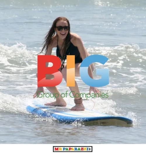 Lindsay Lohan Surfing in Hawaii