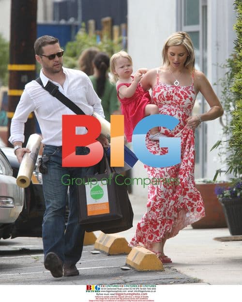 Jason Priestley with pregnant wife Naomi and daughter