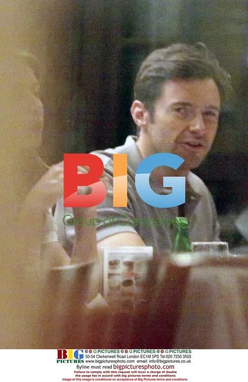 Hugh Jackman Dines with Friend in Rio