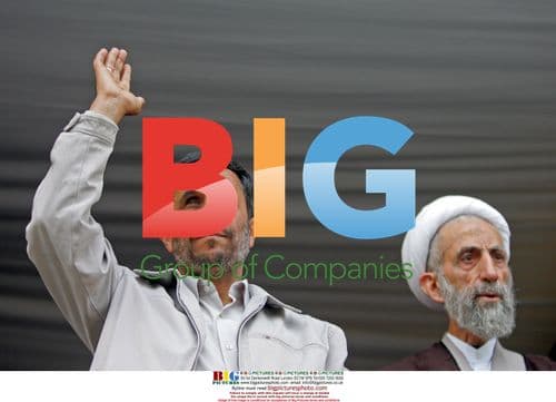 Ahmadinejad and Iranian cleric in Qazvin