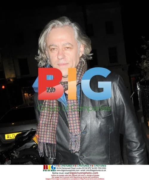 Bob Geldof tripping on bin bag
