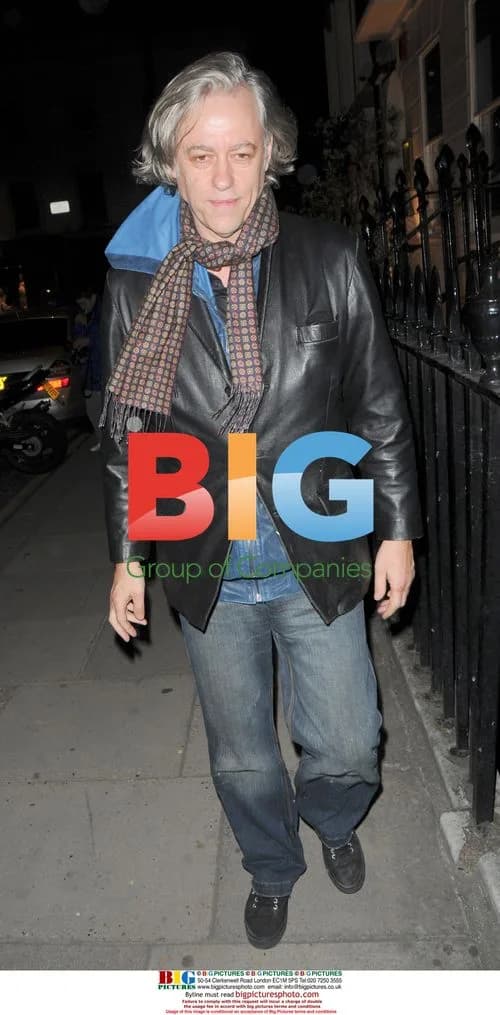 Bob Geldof tripping on bin bag