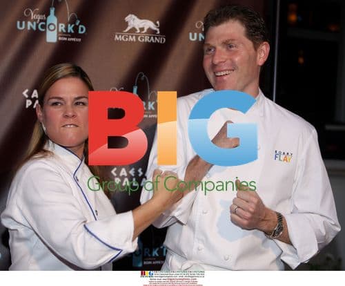 Chefs Cat Cora and Bobby Flay at Vegas event