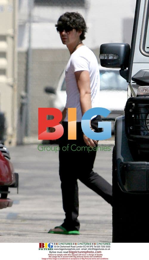 Joe Jonas arriving at LA studio