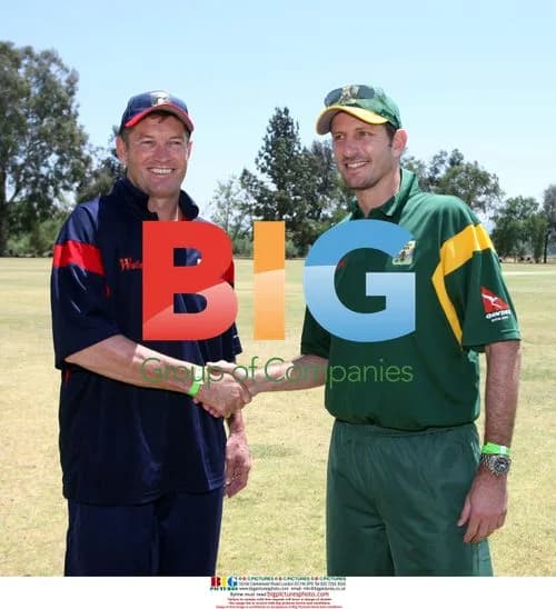 Hick and Kasprowicz at Ashes cricket match