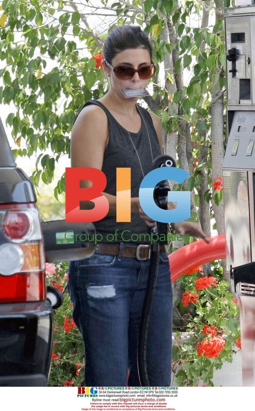 Jamie-Lynn Sigler pumps gas