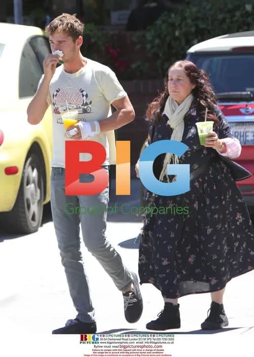 Shia LaBeouf gets nose help from mom in LA