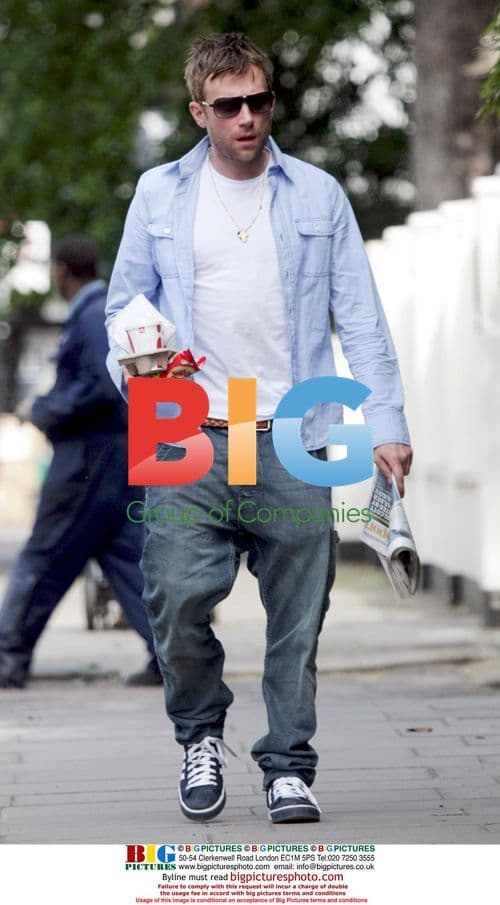 Damon Albarn out in Notting Hill