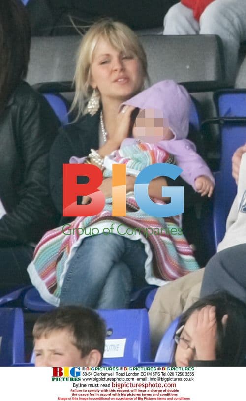 Tina O'Brien with baby at charity football event