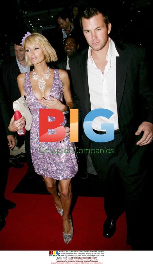 Paris Hilton, Emile Hirsh and David Furnish at Cannes party