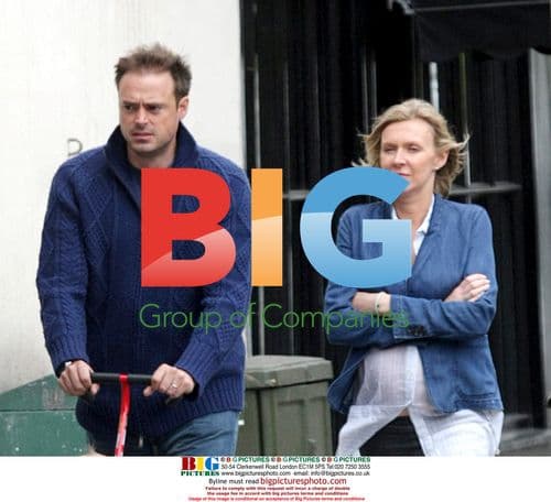 Jamie Theakston out with pregnant wife and son