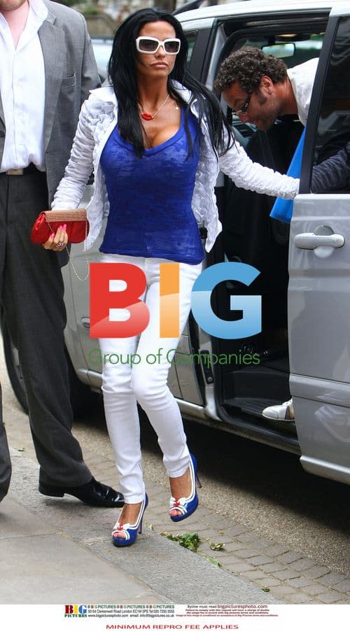 Katie Price arrives at lawyer's office