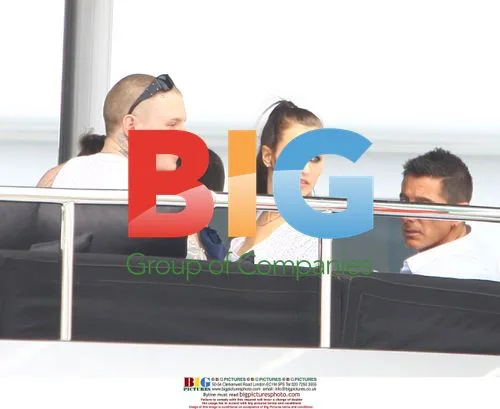 Alice Dellal and Frank Carter on boat in Cannes
