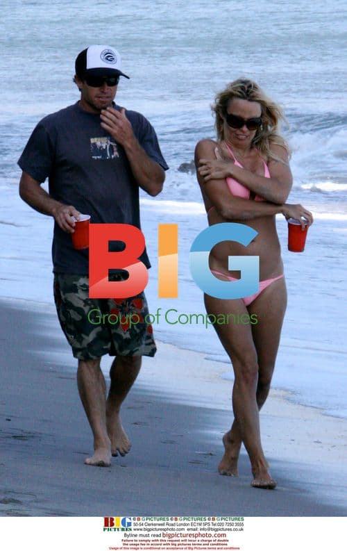 Pamela Anderson and Jamie Padgett on Malibu Beach