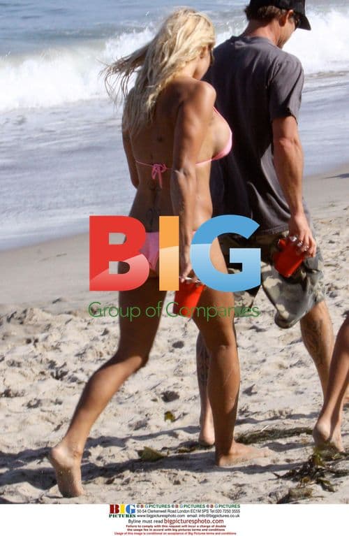 Pamela Anderson and Jamie Padgett on Malibu Beach