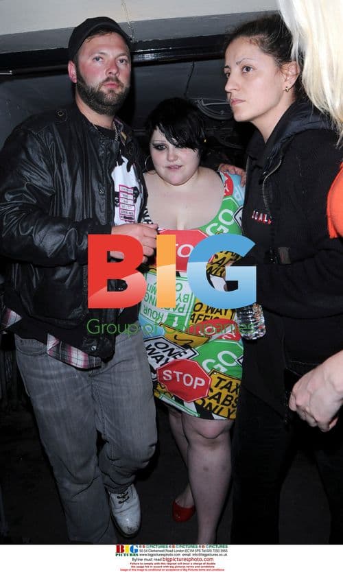 Beth Ditto in 'stop sign' dress