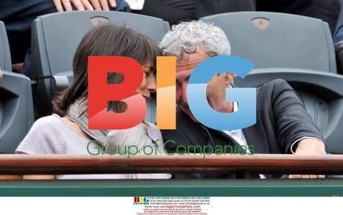 Raymond Domenech and Estelle Denis at Paris Tennis Open