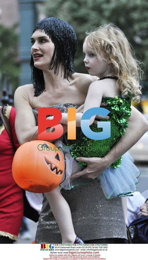 Brooke Shields Trick-or-Treating with Daughter