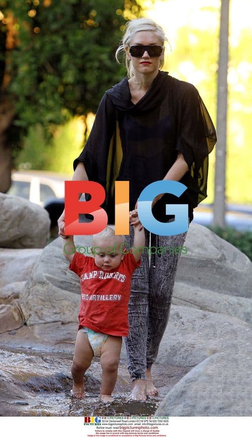 Gwen Stefani with sons in park