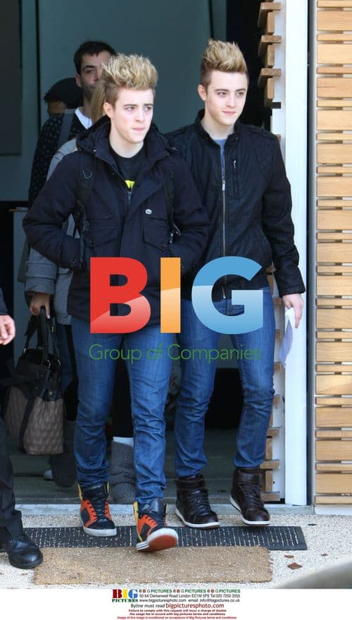 John & Edward leave X Factor house for rehearsals