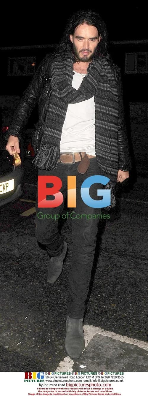Russell Brand Outside London Theatre